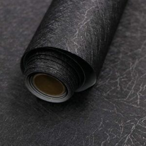 Wholesale Black Silk Embossed Peel and Stick Wallpaper – Waterproof Vinyl Wrap (Custom Size & Bulk Rolls)